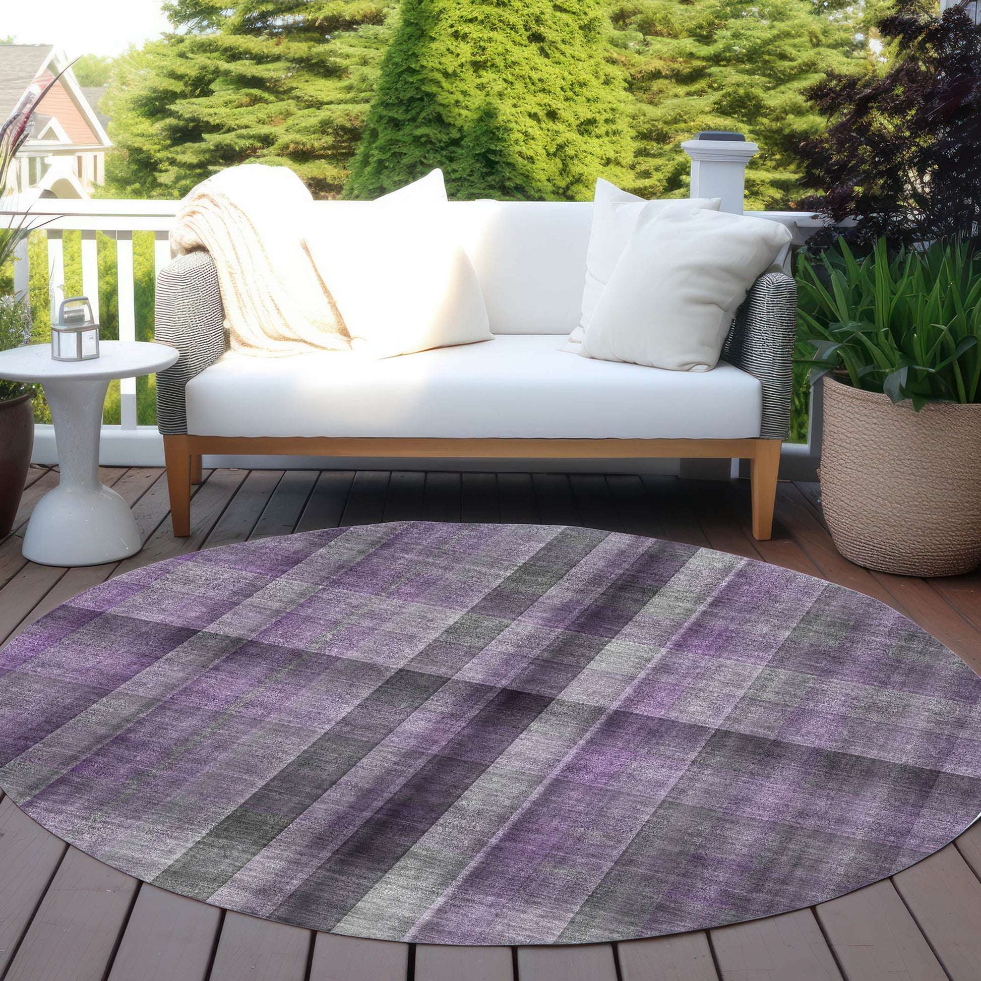 Addison Rugs Calm Mirage Purple Washable Indoor-Outdoor Rug