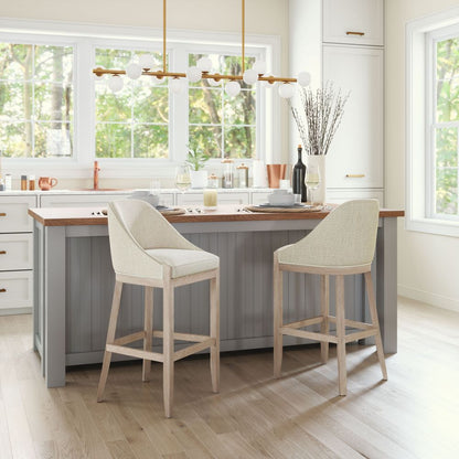 Zuo Modern Calmo Textured Fabric Barstool Beige