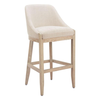 Zuo Modern Calmo Textured Fabric Barstool Beige