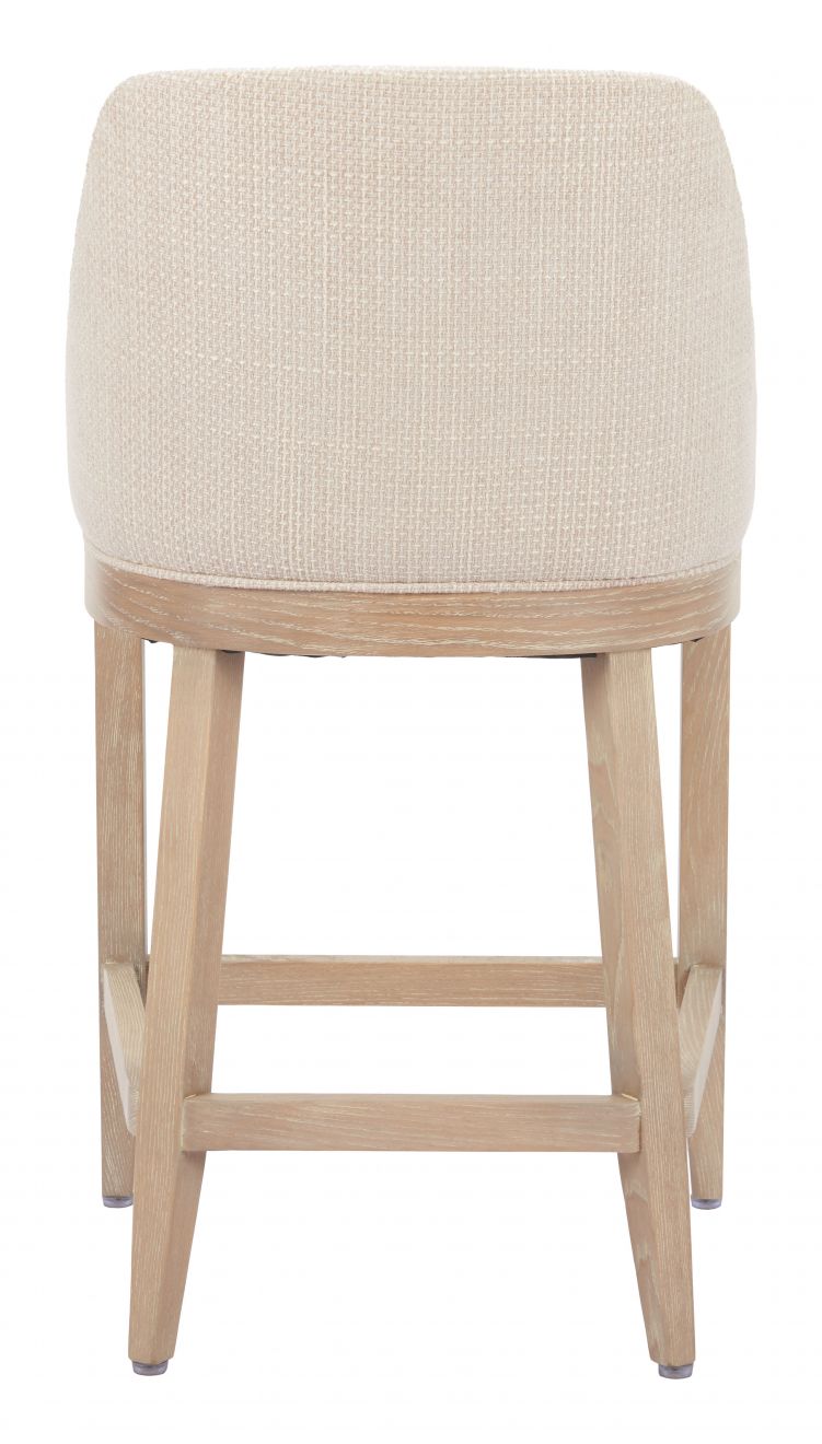Zuo Modern Calmo Textured Fabric Counter Stool Beige