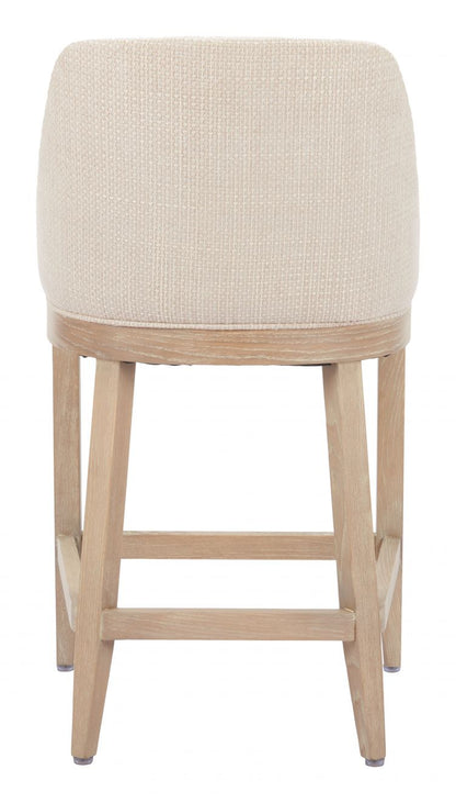 Zuo Modern Calmo Textured Fabric Counter Stool Beige