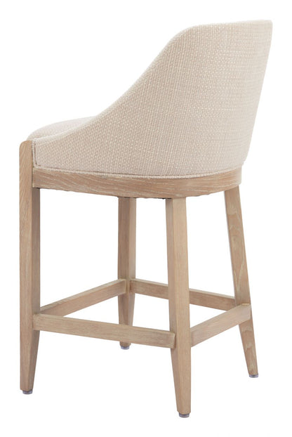 Zuo Modern Calmo Textured Fabric Counter Stool Beige