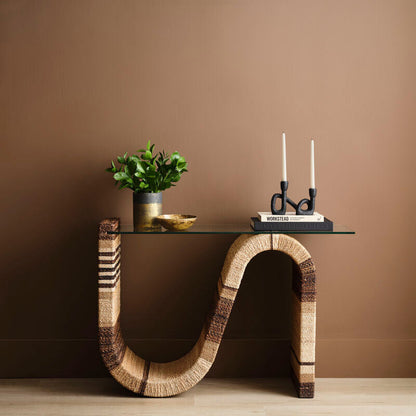 Wildwood Calusa Curve Glass Top Console Table