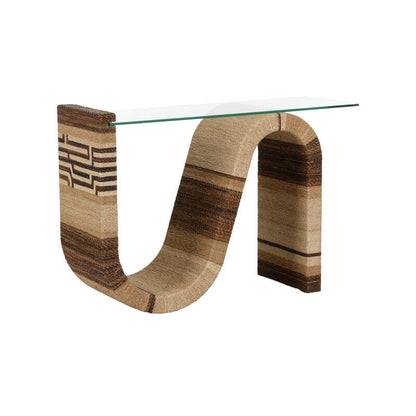 Wildwood Calusa Curve Glass Top Console Table