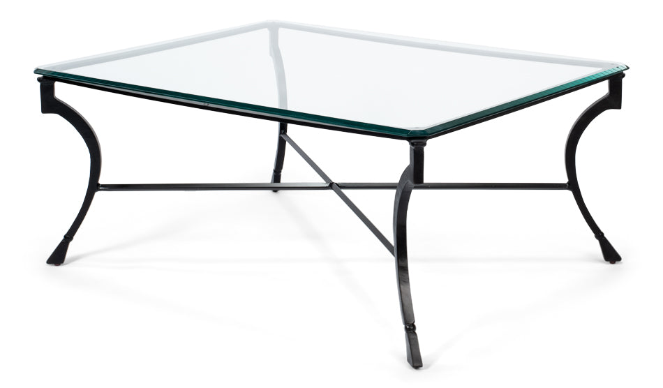 Camargues Coffee Table Glass Top Metal Frame-Coffee Tables-Sarreid-LOOMLAN