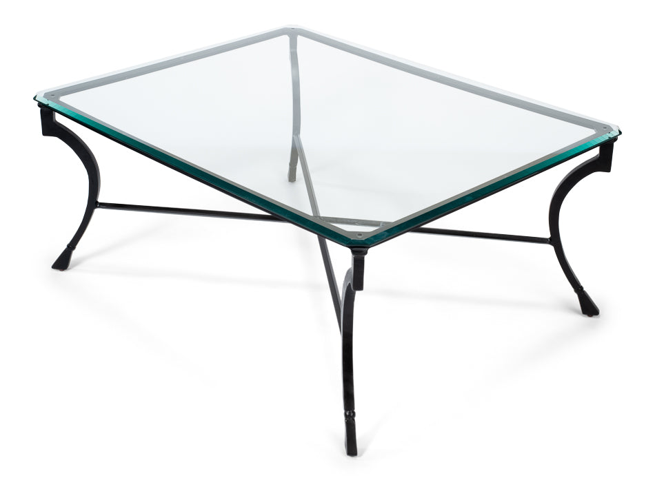 Camargues Coffee Table Glass Top Metal Frame-Coffee Tables-Sarreid-LOOMLAN