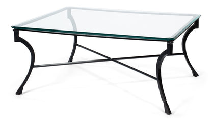 Camargues Coffee Table Glass Top Metal Frame-Coffee Tables-Sarreid-LOOMLAN