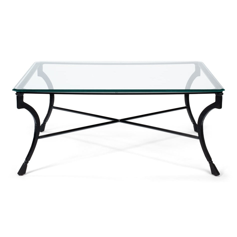 Camargues Coffee Table Glass Top Metal Frame-Coffee Tables-Sarreid-LOOMLAN