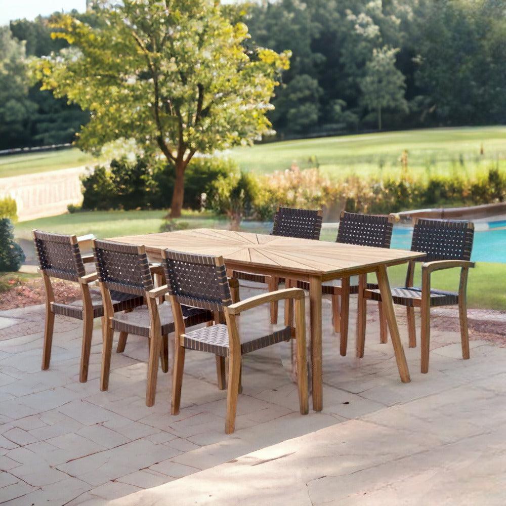 Cambria Rectangular Teak Outdoor Dining Table-Outdoor Dining Tables-HiTeak-Sideboards and Things