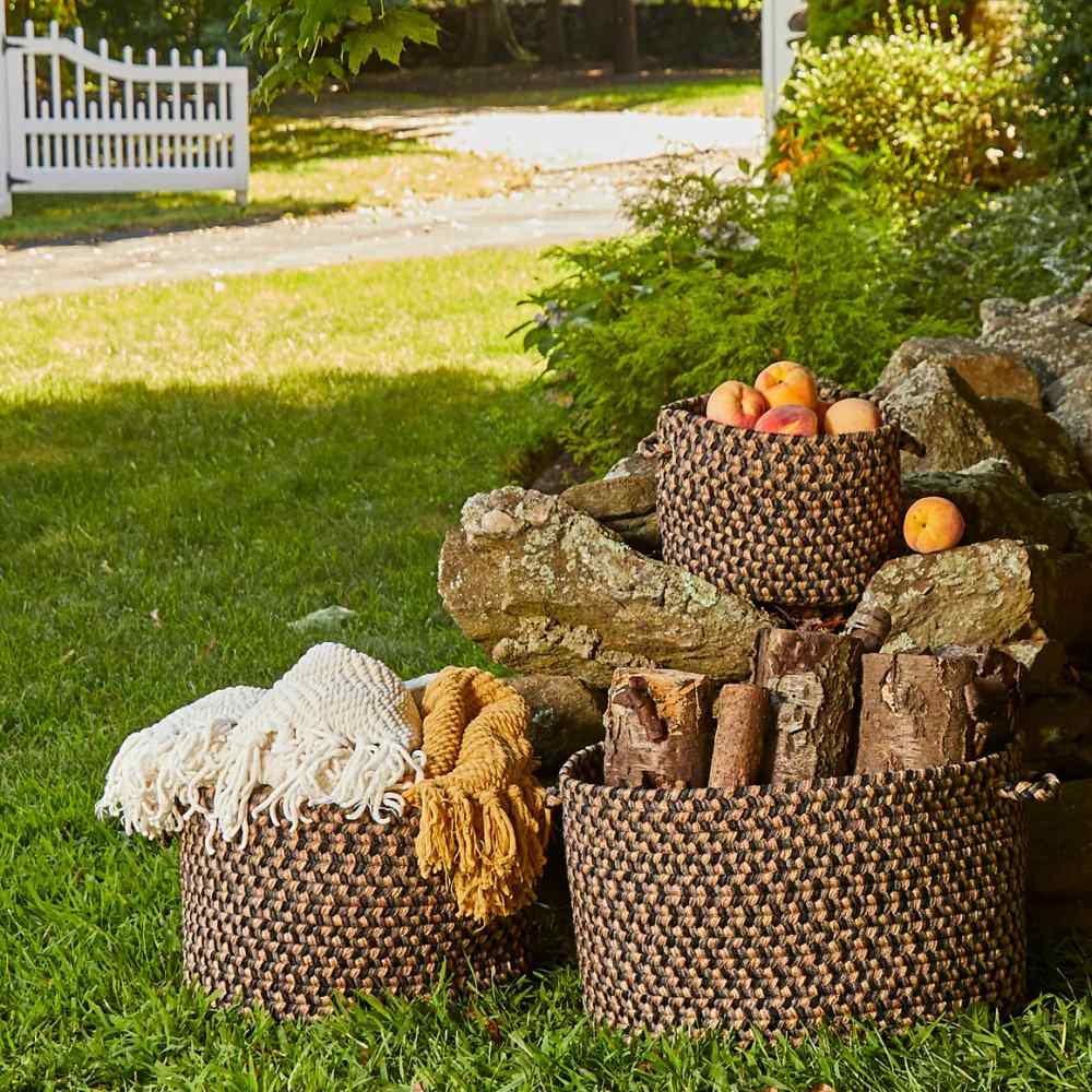 Rhody Rug Camden Braided Handmade Outdoor Basket 3PC