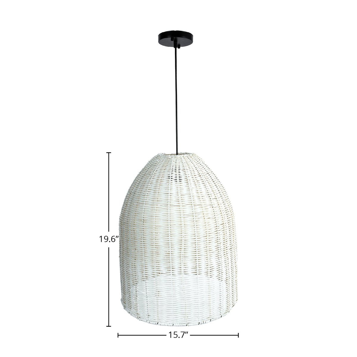 LH Home Campana Rattan White Chandelier