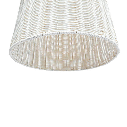 LH Home Campana Rattan White Chandelier