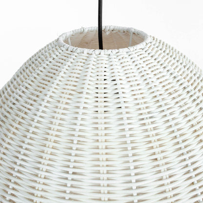LH Home Campana Rattan White Chandelier