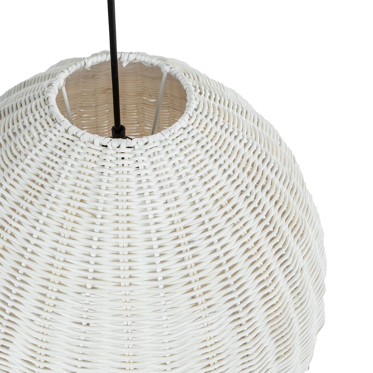 LH Home Campana Rattan White Chandelier