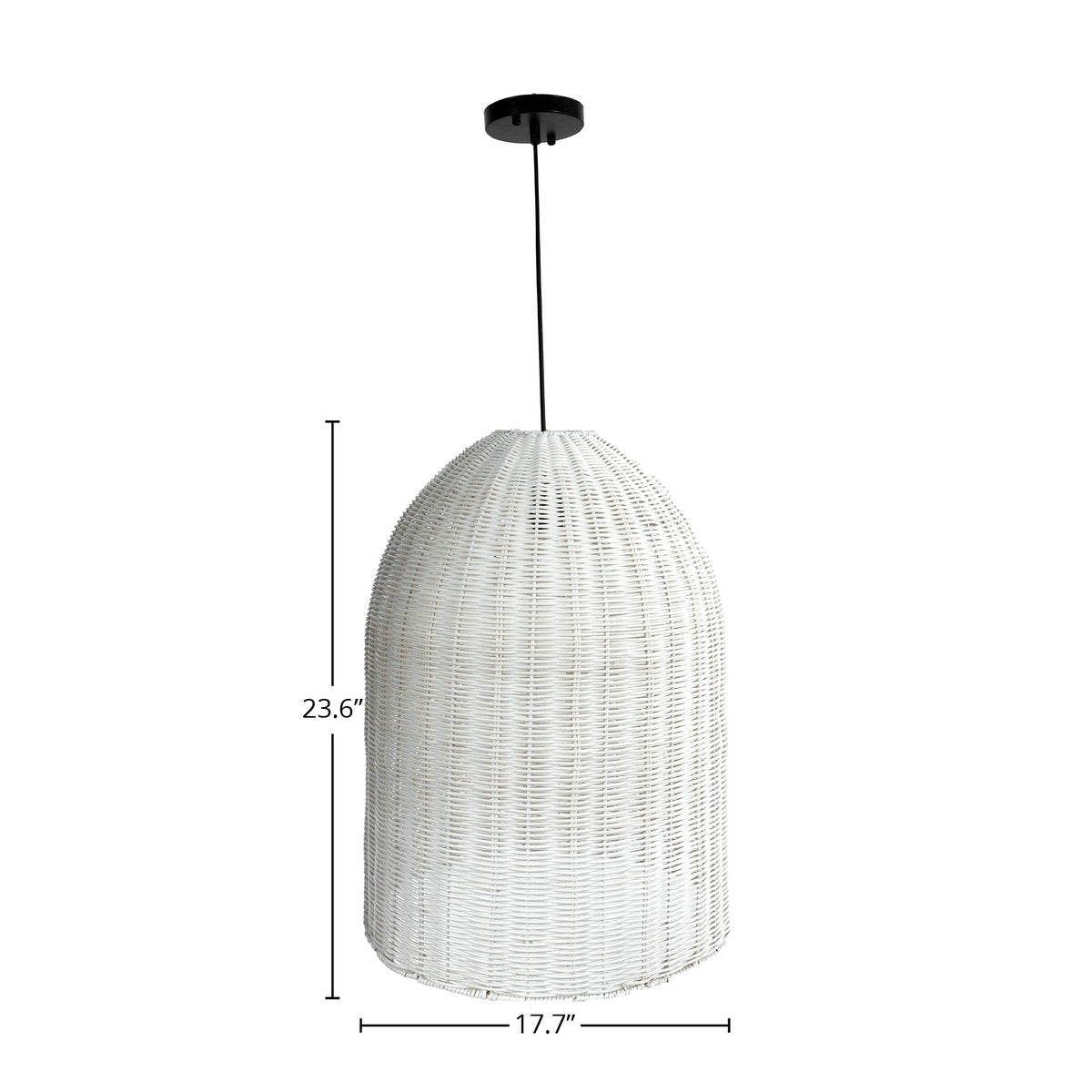 LH Home Campana Rattan White Chandelier