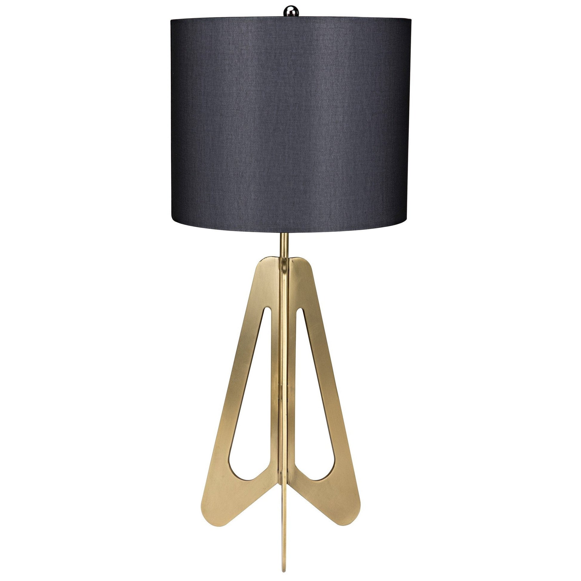 Candis Metal Lamp With Black Shade and Brass Finish-Table Lamps-Noir-Sideboards and Things