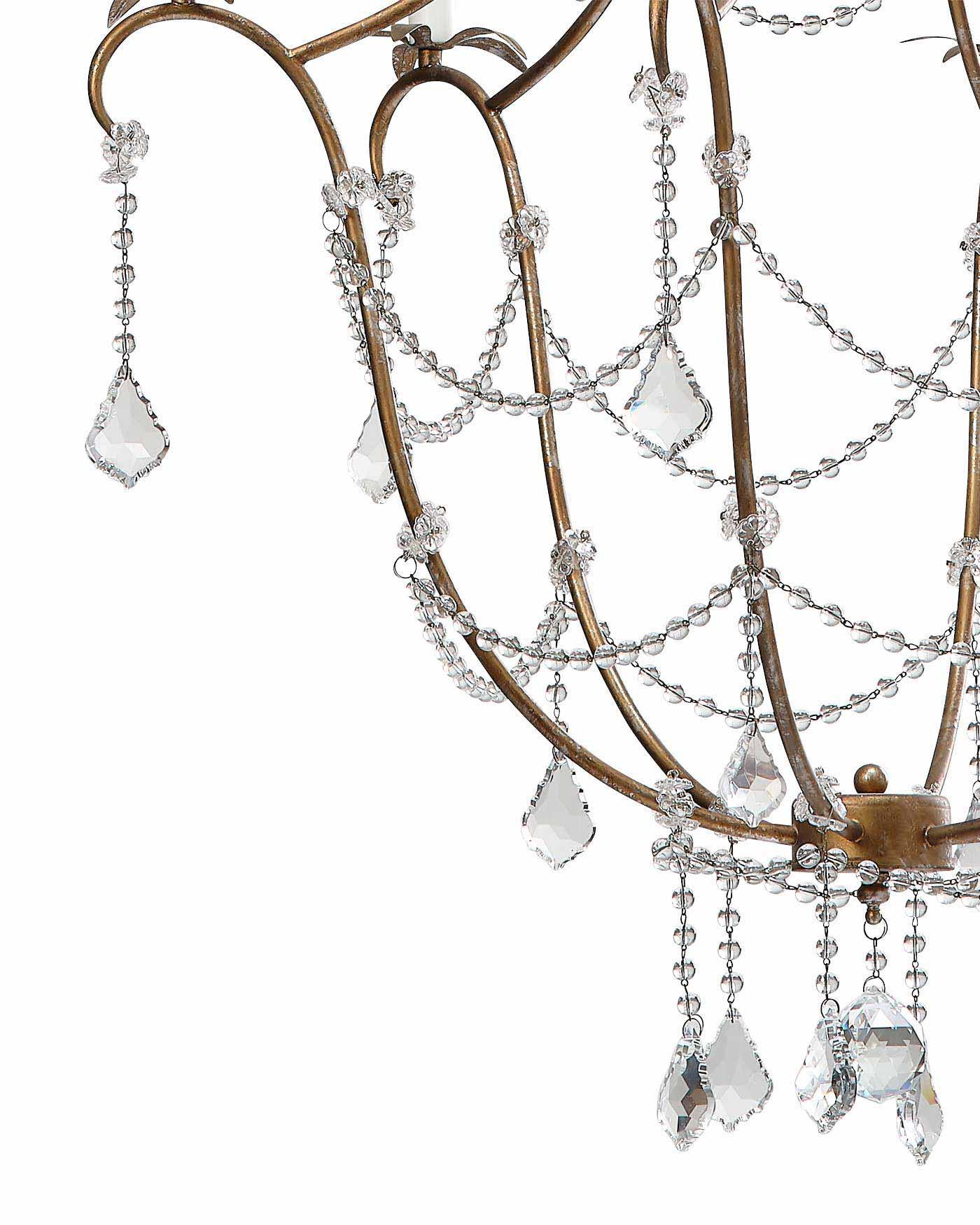 Candle Style Crystal Beads and Iron Scarlett Chandelier Chandeliers Sideboards and Things By Jamie Young