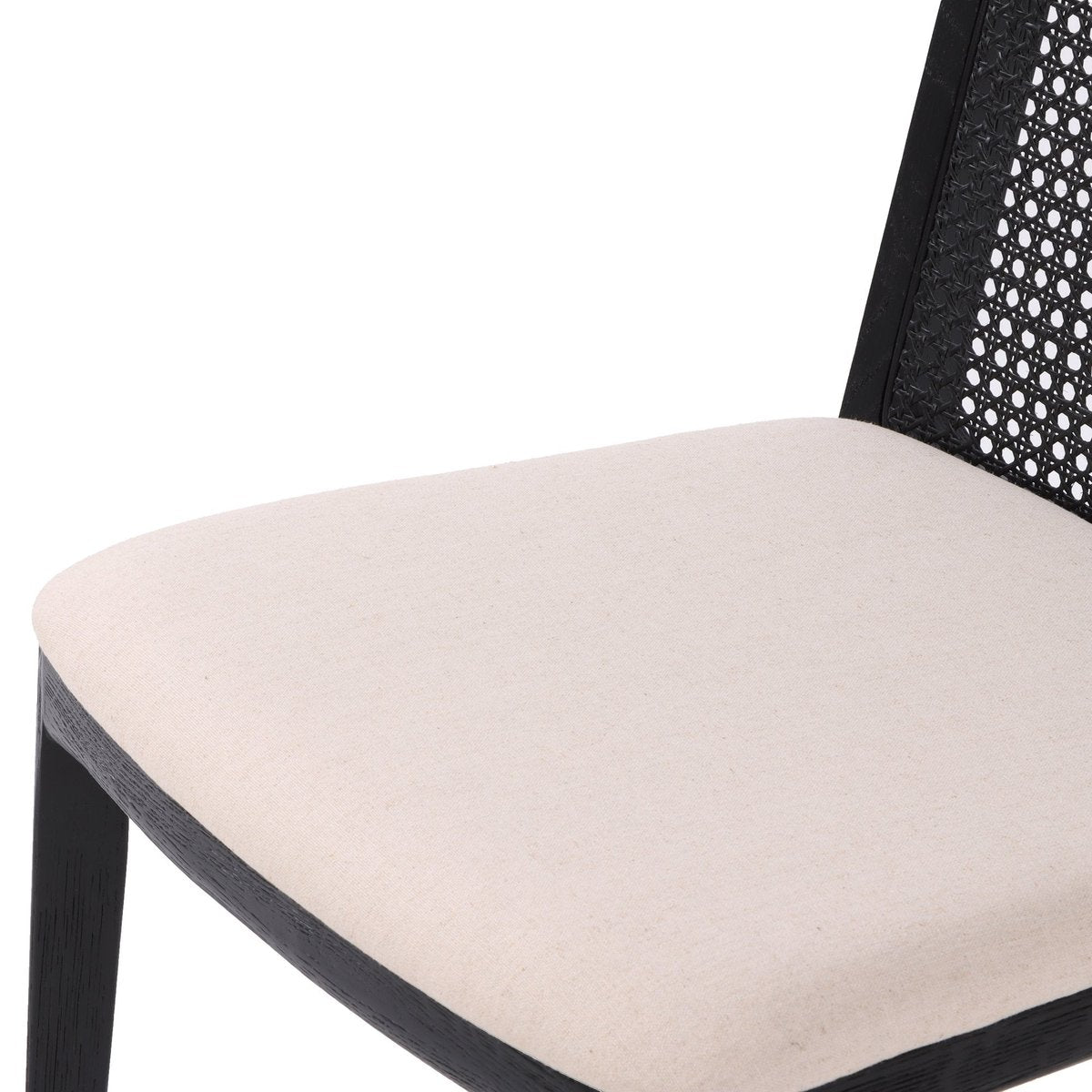 LH Home Cane Fabric Armless Dining Chair (Set of 2)