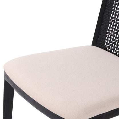 LH Home Cane Fabric Armless Dining Chair (Set of 2)