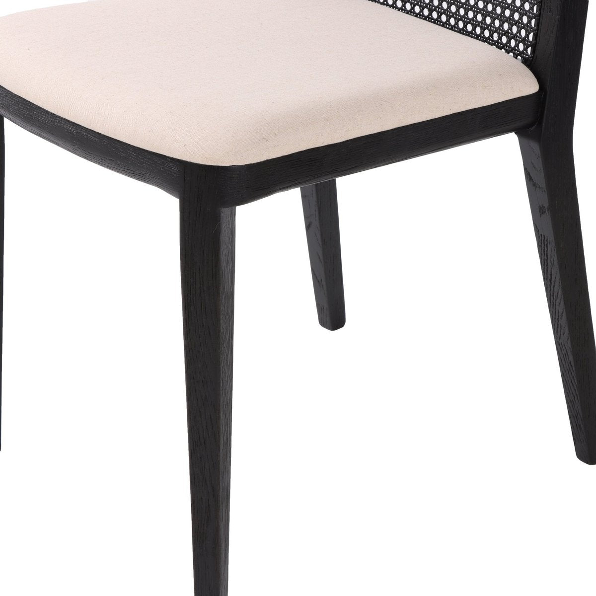 LH Home Cane Fabric Armless Dining Chair (Set of 2)