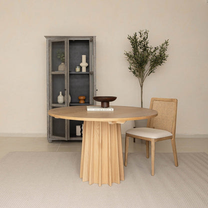LH Home Cane Fabric Armless Dining Chair (Set of 2)