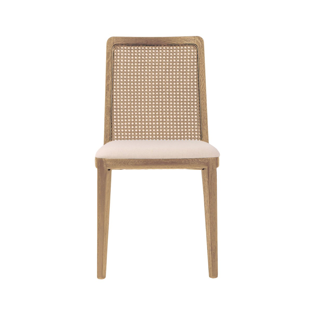 LH Home Cane Fabric Armless Dining Chair (Set of 2)