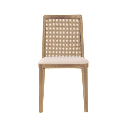 LH Home Cane Fabric Armless Dining Chair (Set of 2)