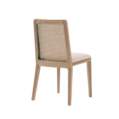 LH Home Cane Fabric Armless Dining Chair (Set of 2)