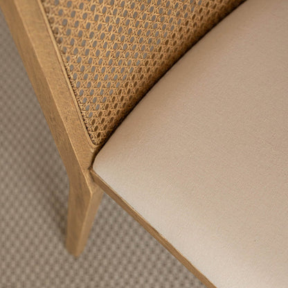 LH Home Cane Fabric Armless Dining Chair (Set of 2)
