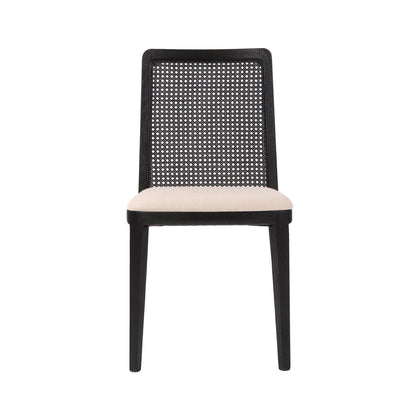 LH Home Cane Fabric Armless Dining Chair (Set of 2)