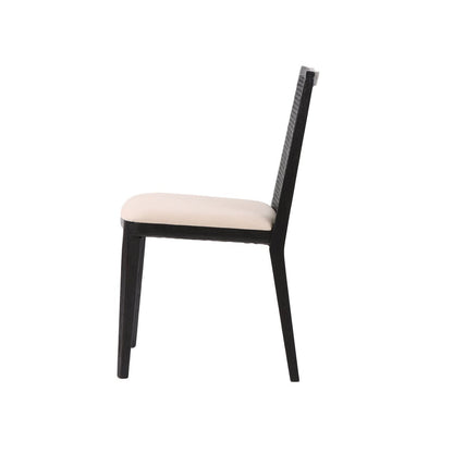 LH Home Cane Fabric Armless Dining Chair (Set of 2)