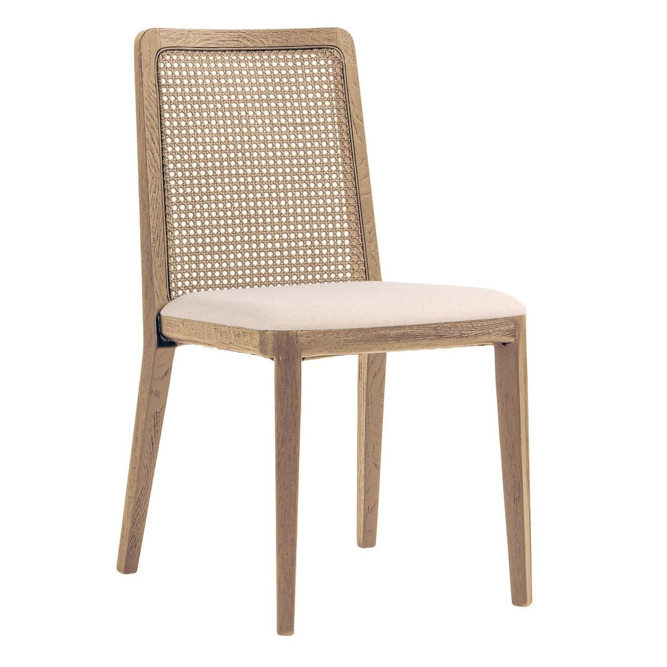 LH Home Cane Fabric Armless Dining Chair (Set of 2)