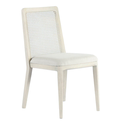 LH Home Cane Fabric Armless Dining Chair (Set of 2)