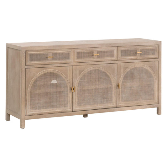 Cane Media Sideboard Smoke Gray Oak Wood and Cane Sideboards Sideboards and Things By Essentials For Living