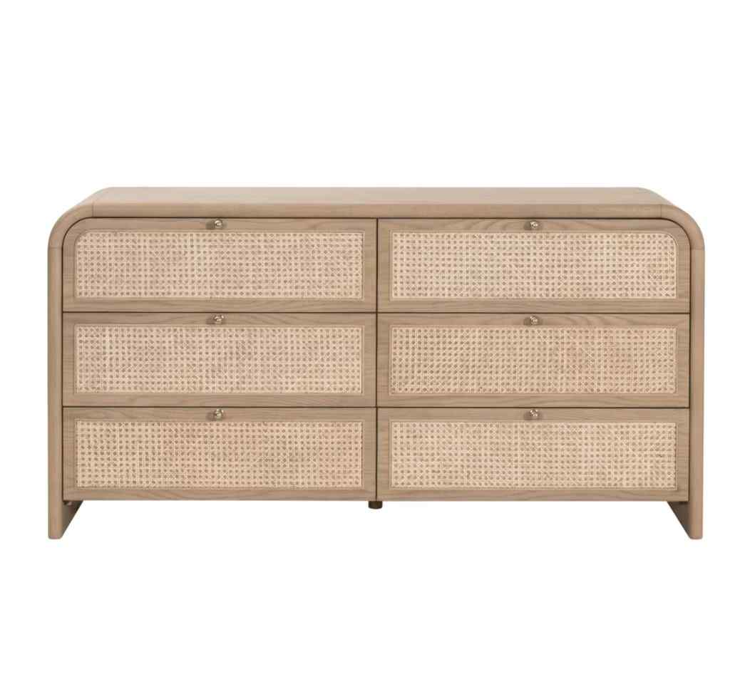 Cannes Six Drawers Wooden Double Dresser