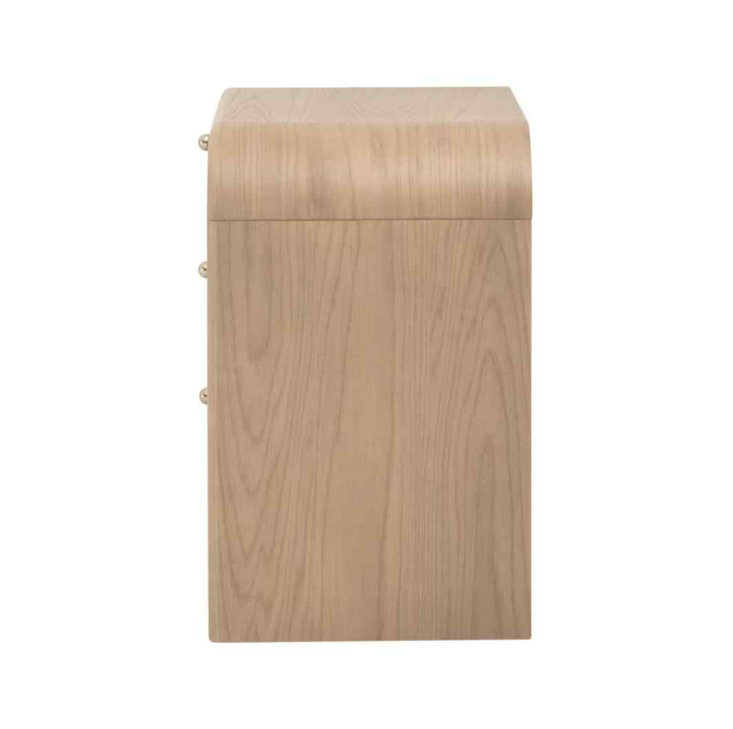 Cannes Three Drawers Wood Nightstand