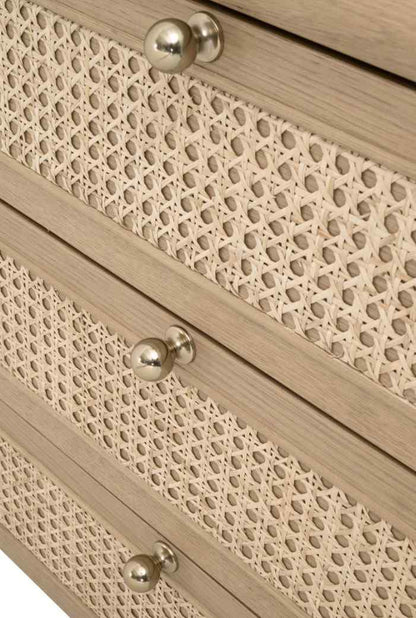 Cannes Three Drawers Wood Nightstand