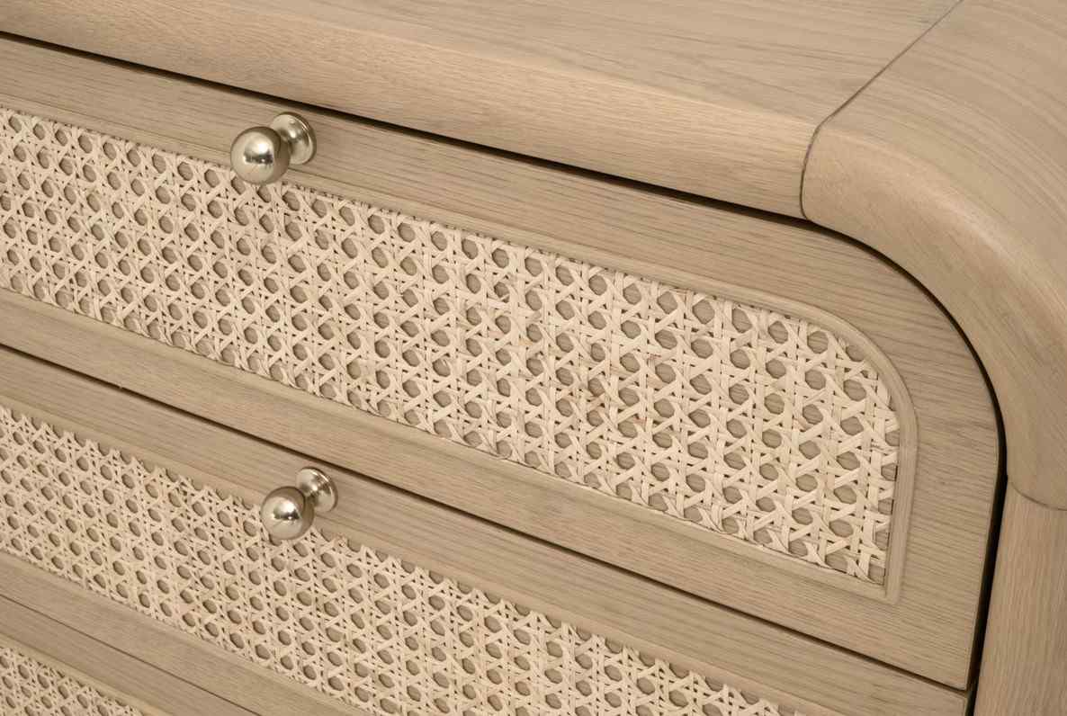 Cannes Three Drawers Wood Nightstand