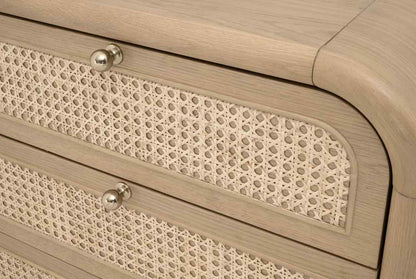 Cannes Three Drawers Wood Nightstand