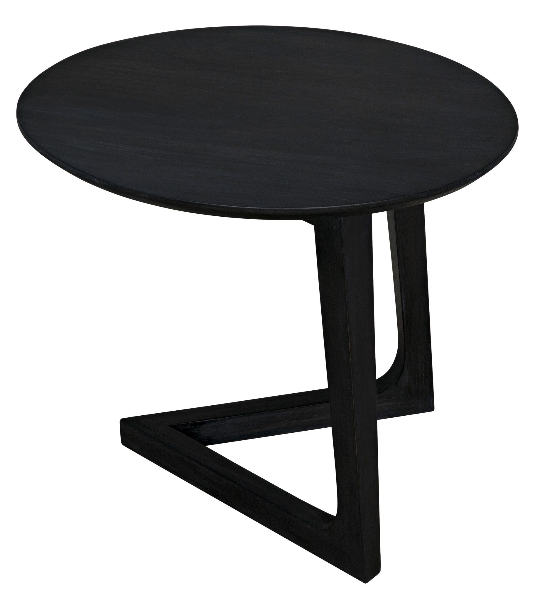 Cantilever Wood Black Oval Side Table-Side Tables-Noir-Sideboards and Things