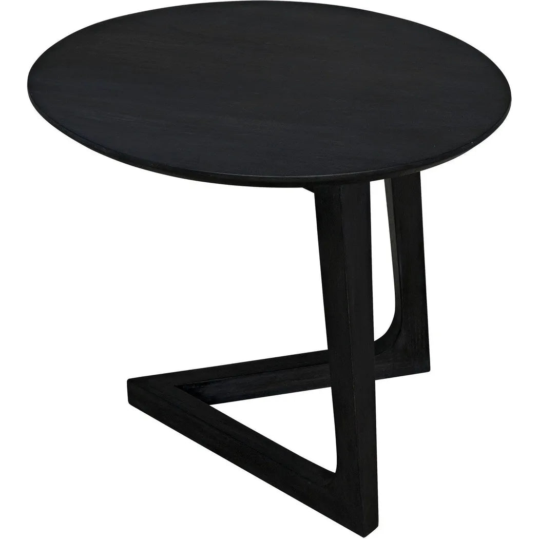 Cantilever Wood Black Oval Side Table