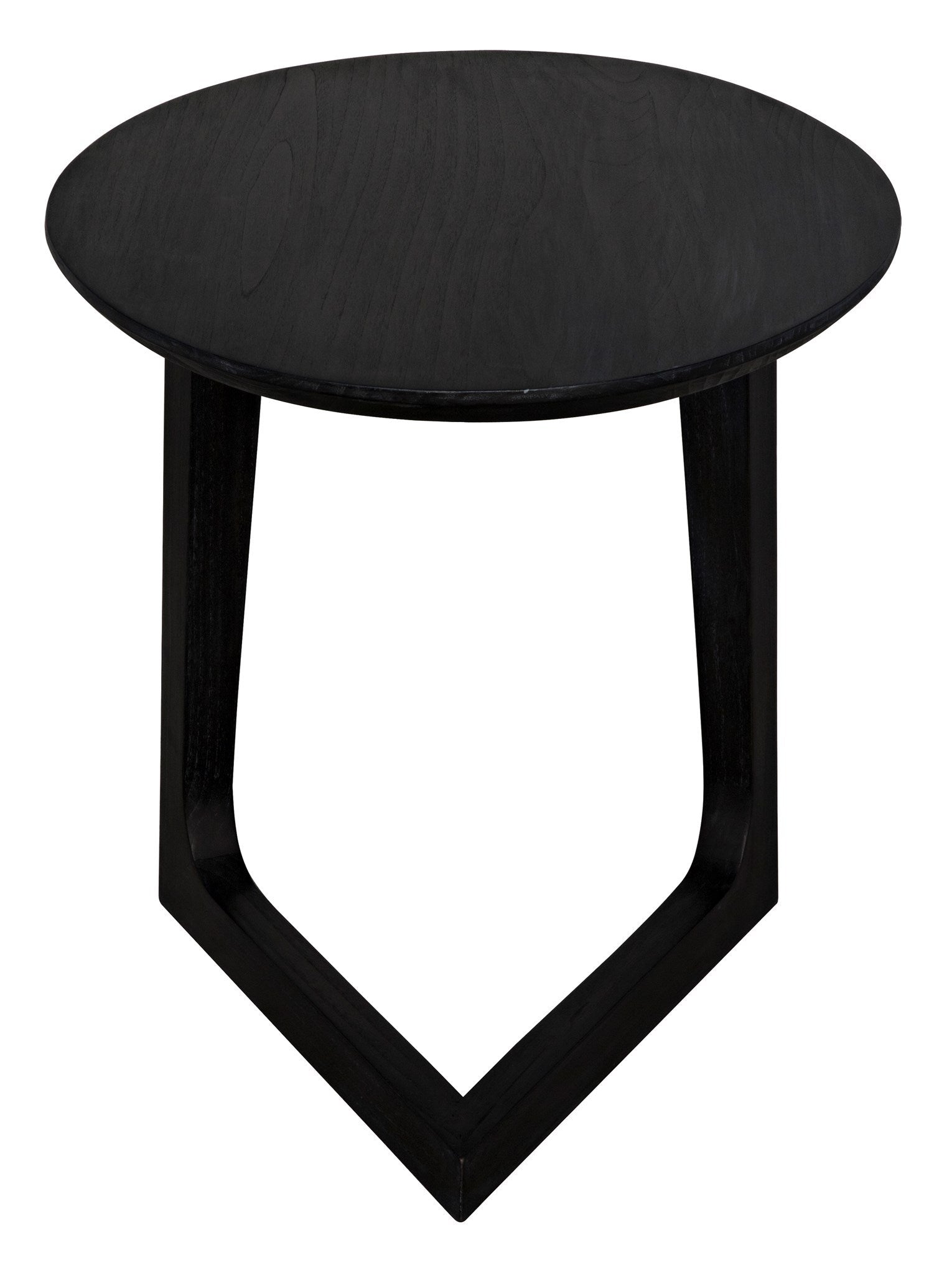 Cantilever Wood Black Oval Side Table-Side Tables-Noir-Sideboards and Things