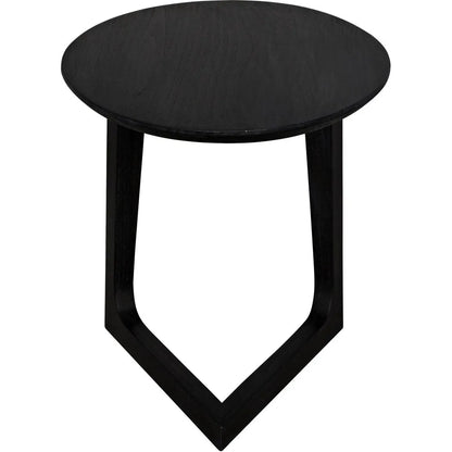 Cantilever Wood Black Oval Side Table