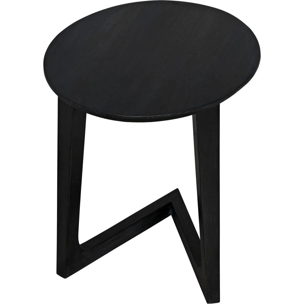 Cantilever Wood Black Oval Side Table