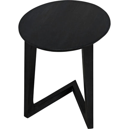 Cantilever Wood Black Oval Side Table