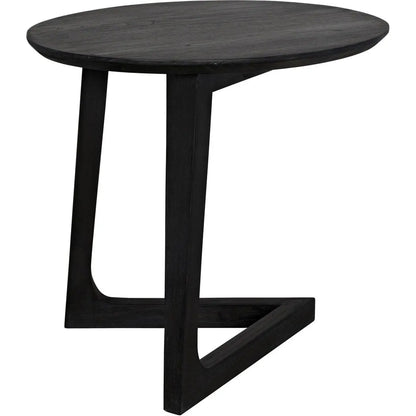 Cantilever Wood Black Oval Side Table