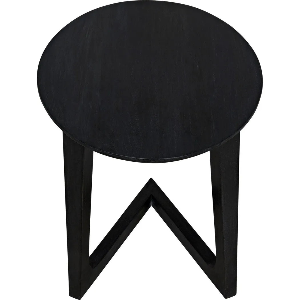 Cantilever Wood Black Oval Side Table