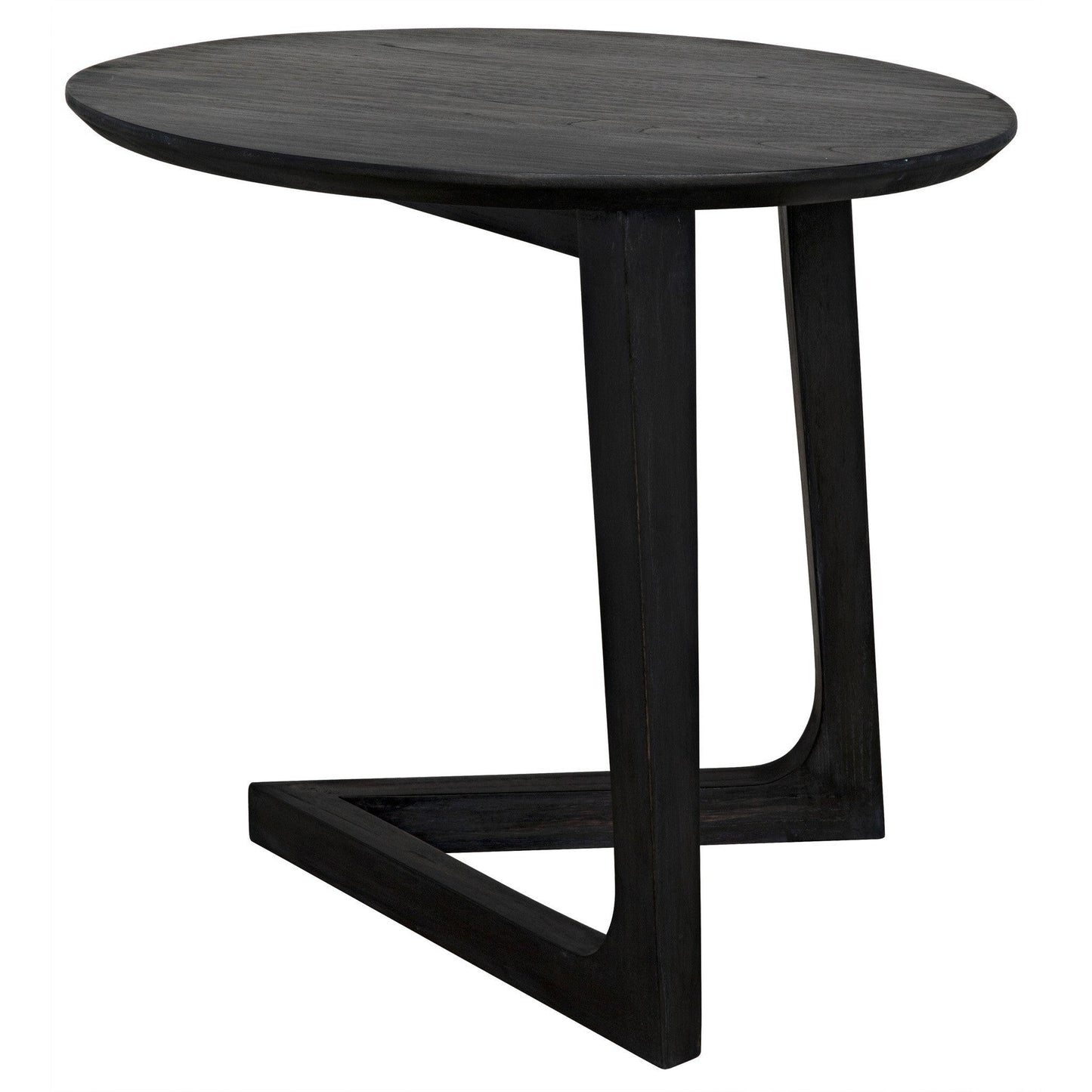 Cantilever Wood Black Oval Side Table-Side Tables-Noir-Sideboards and Things