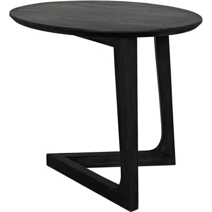 Cantilever Wood Black Oval Side Table