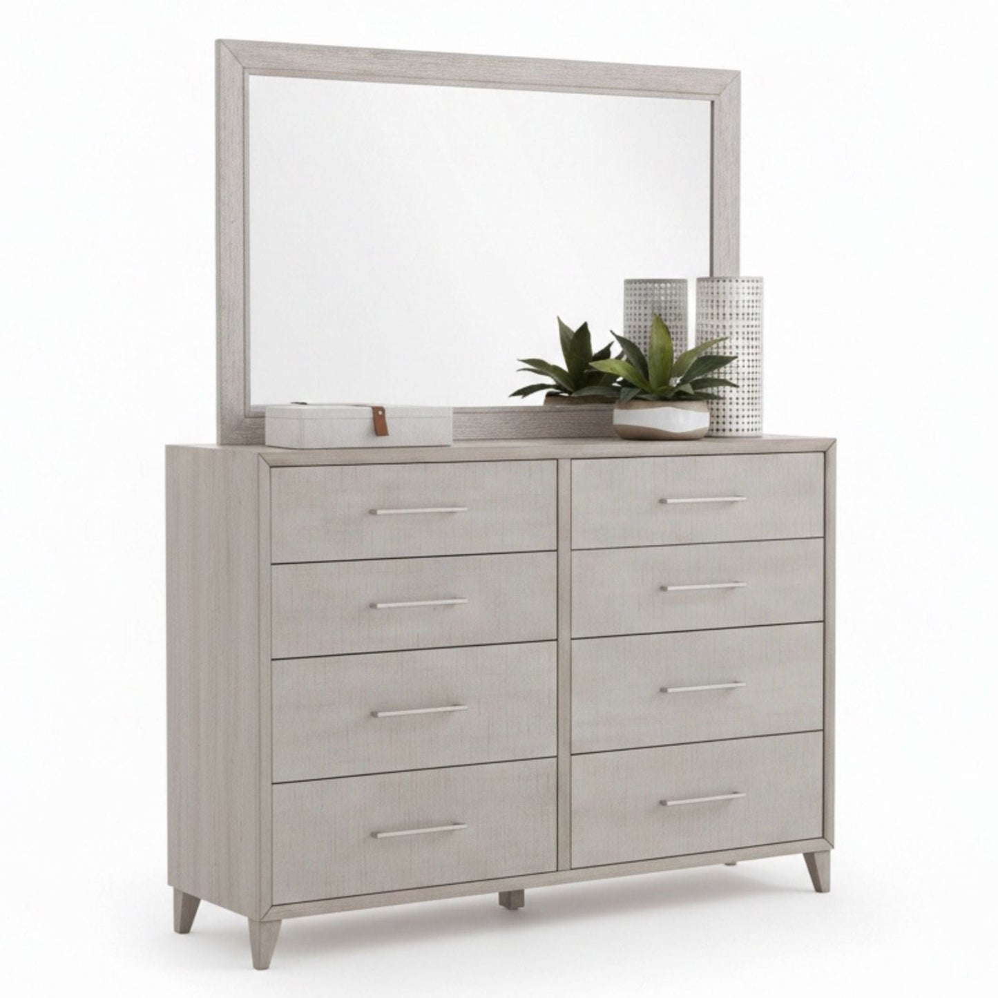 Palmetto Home Cape Eight Drawers Wood Dresser with Mirror
